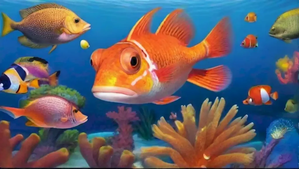 Un vibrante ecosistema marino lleno de vida y colores.