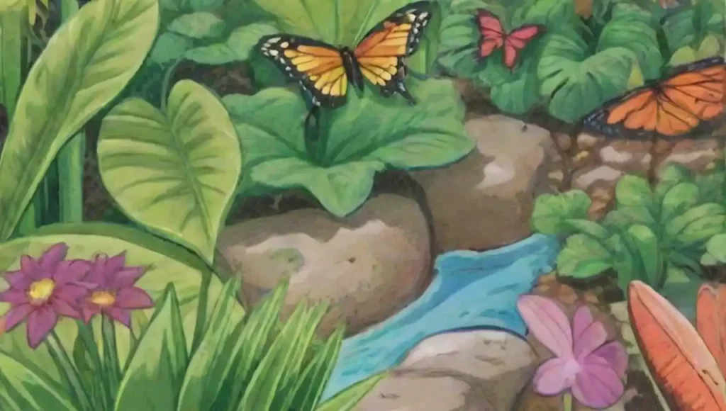 Un bello jardín vibrante con plantas
