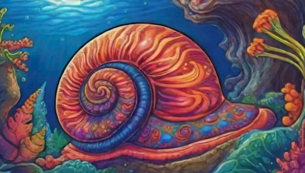 Caracol volcánico en océano profundo
