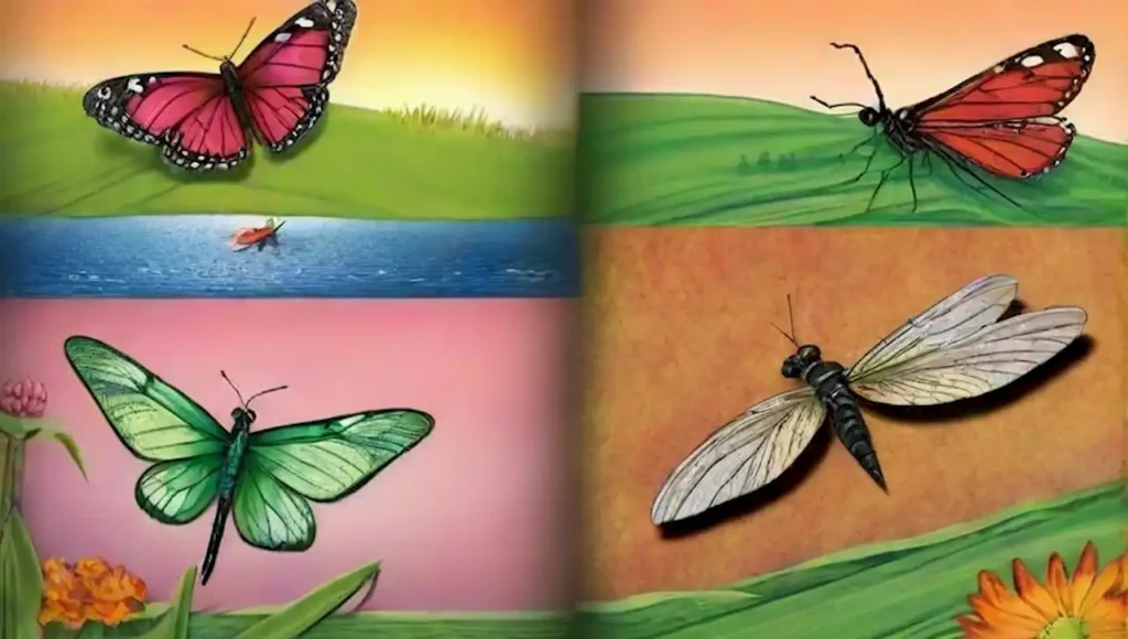 Insectos coloridos en su hábitat natural.