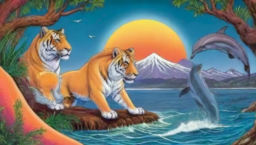 Escena de vida silvestre con majestuosos leones