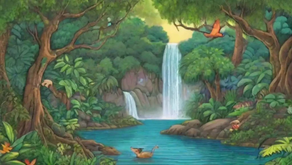 Un exuberante bosque tropical lleno de vida