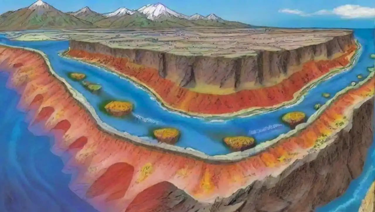 Interacción de placas tectónicas crea montañas, volcanes y océanos en una Tierra dinámica.