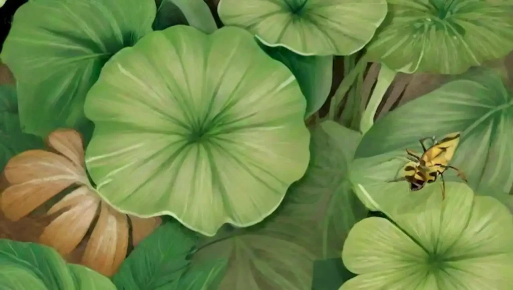 Un jardín sereno con plantas verdes