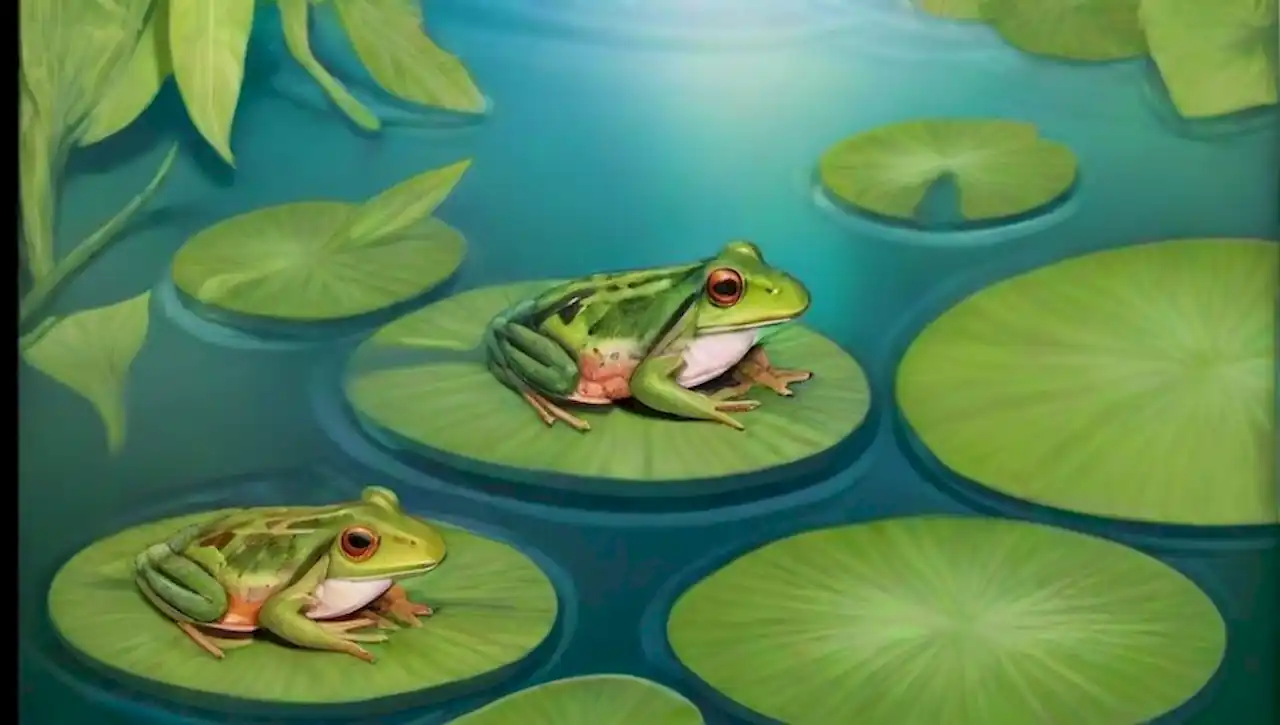 Ciclo de vida de las ranas en un sereno estanque.
