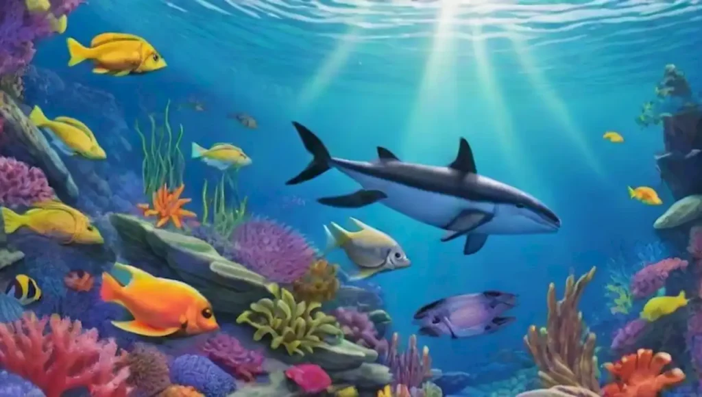 Un hermoso ecosistema marino lleno de vida y color.