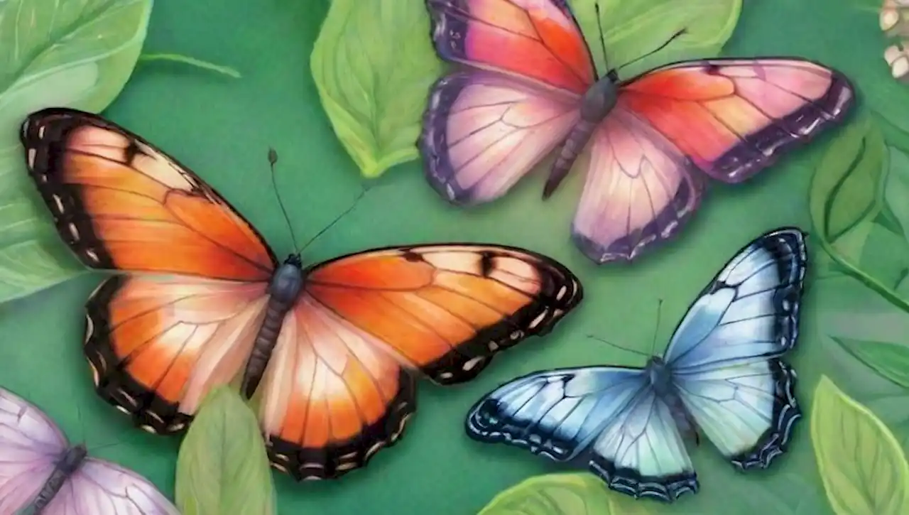 Mariposas vibrantes y polillas delicadas en un jardín sereno y colorido.