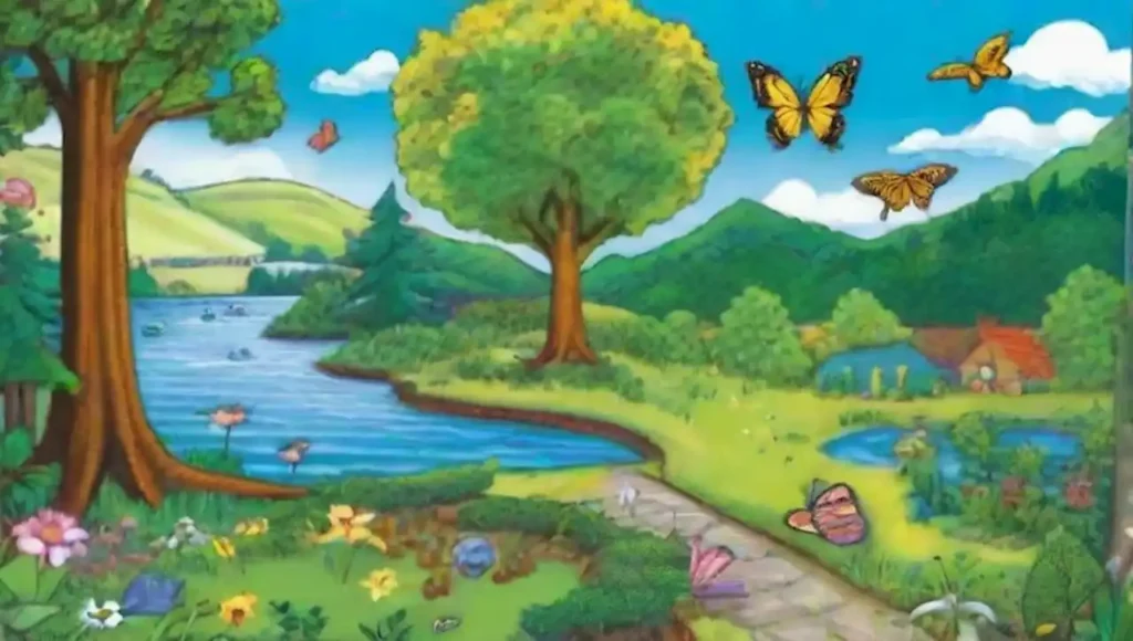 Naturaleza vibrante y sostenible con actividades ecológicas y educación.