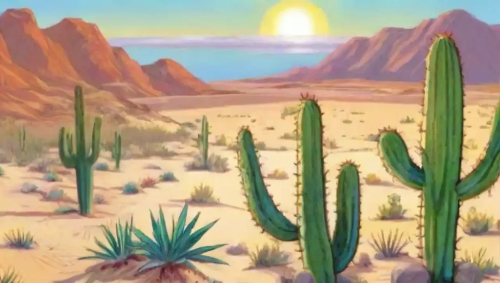 Un paisaje desértico vibrante y hermoso.