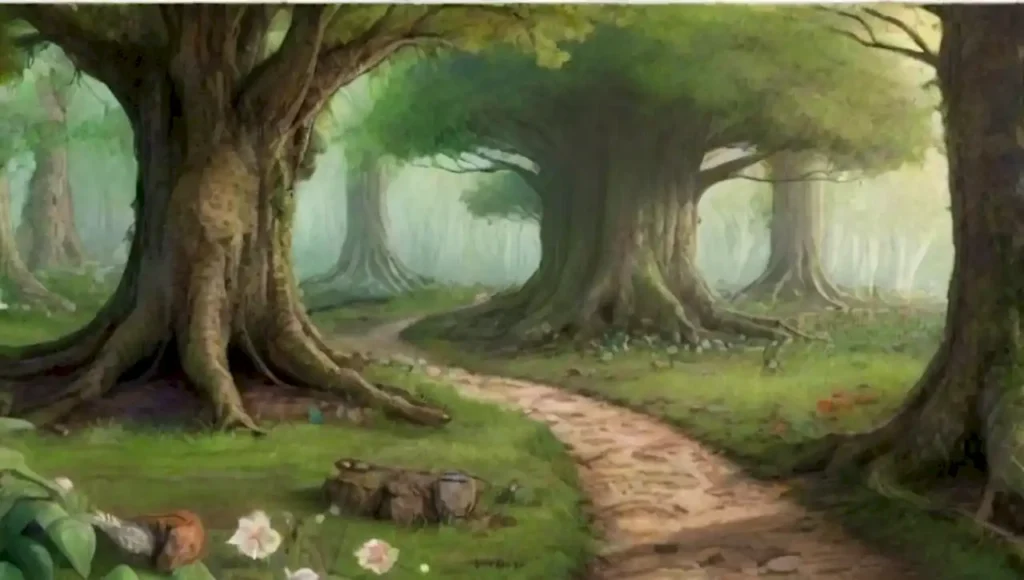Un bosque melancólico lleno de vida y ecos de lo perdido.