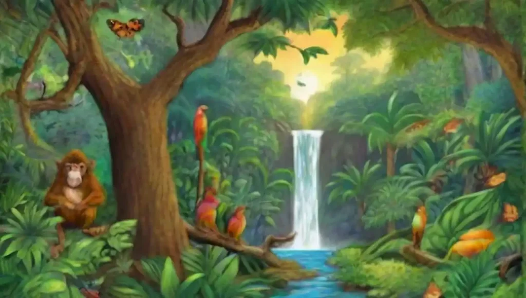 Selva tropical vibrante llena de vida y belleza.