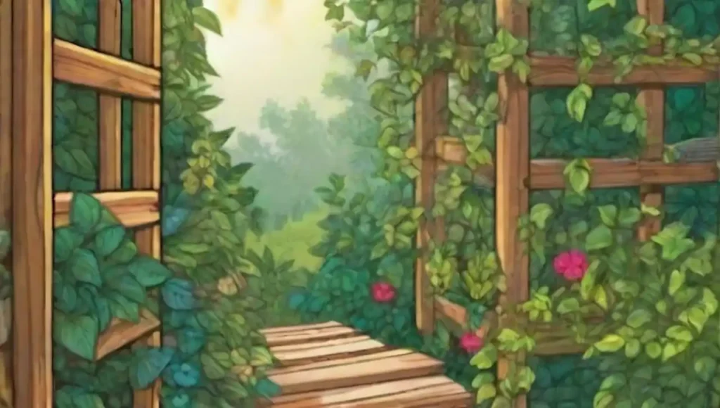 Un jardín acogedor con plantas trepadoras
