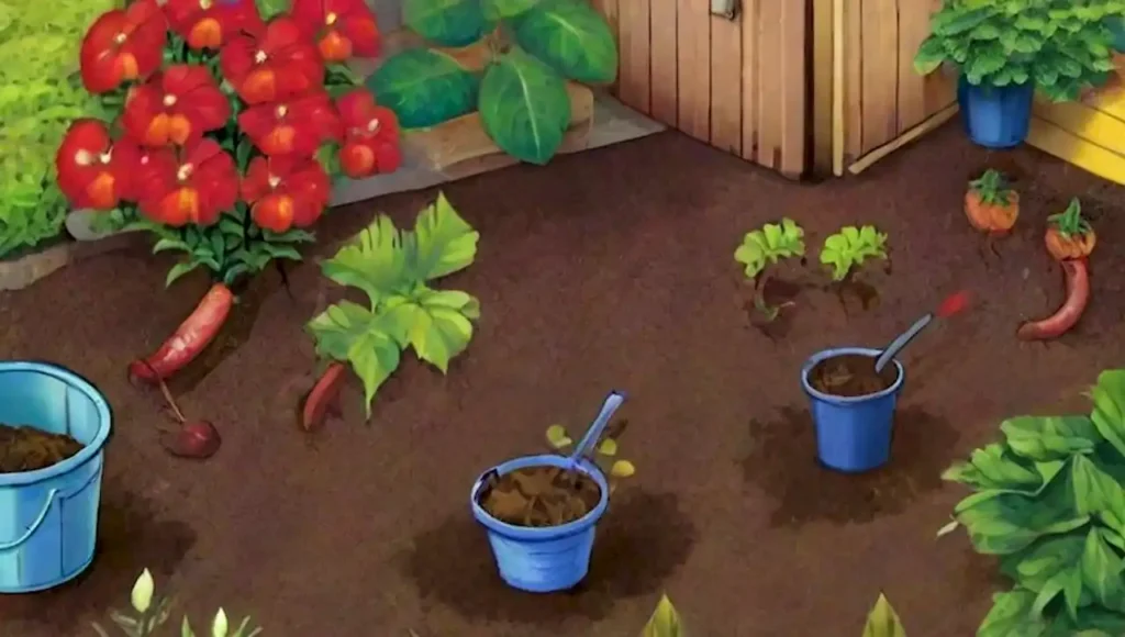 Un jardín vibrante y productivo lleno de naturaleza.
